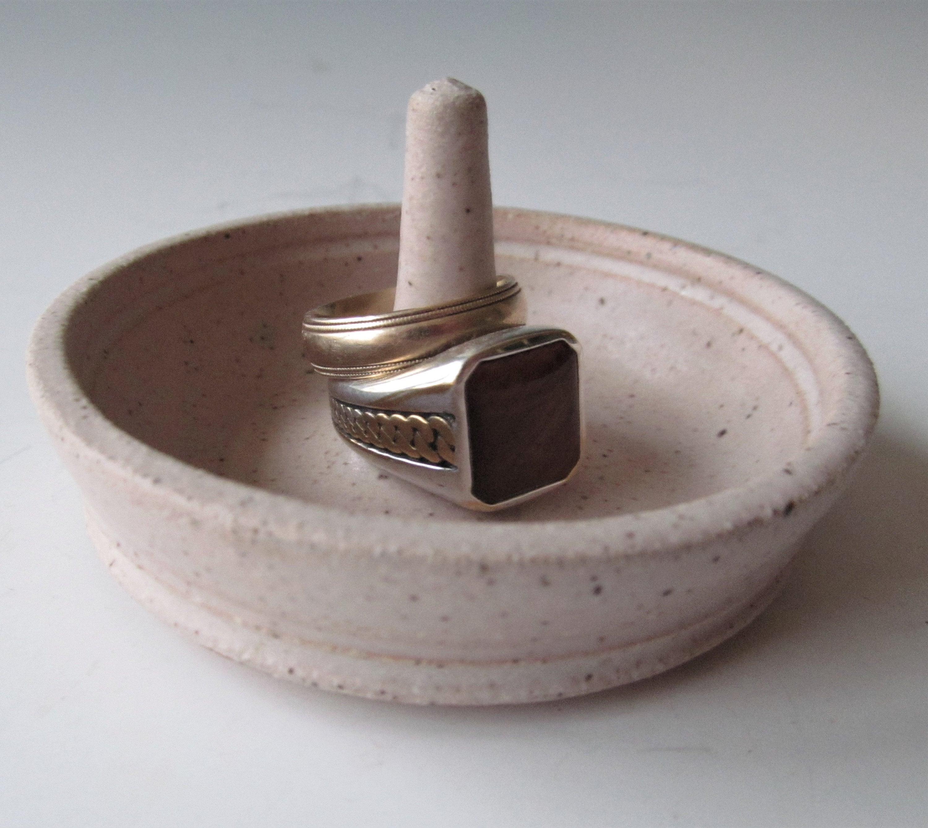 Ring Holder Handmade Stoneware One of a Kind