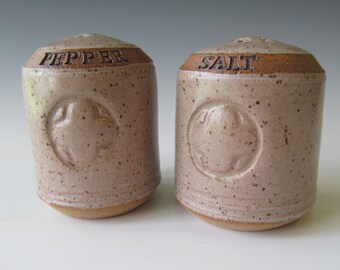 Ceramic Pottery Handmade Wheel-thrown Stoneware Salt and Pepper Shakers One of a Kind