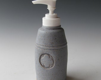 Ceramic Pottery Stoneware Handmade Wheel-thrown Small Lotion Soap Pump Dispenser One of a Kind