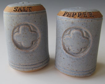 Ceramic Pottery Handmade Wheel-thrown Stoneware Salt and Pepper Shakers One of a Kind