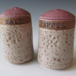 Ceramic Pottery Handmade Wheel-thrown Stoneware Salt and Pepper Shakers One of a Kind