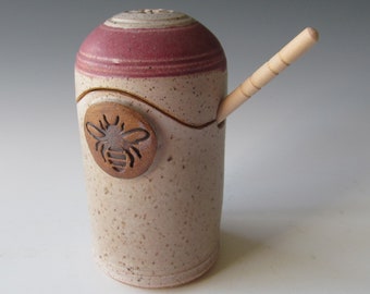 Ceramic Pottery Stoneware Wheel-thrown Beehive Honey Pot Handmade One of a Kind