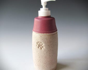 Large Lotion Dispenser Handmade Stoneware One of a Kind