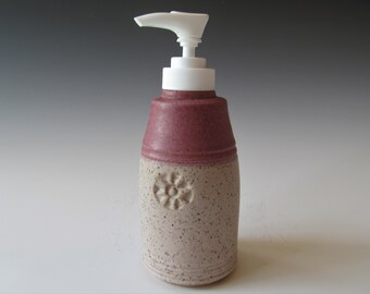 Ceramics and Pottery Wheel-thrown Pottery Stoneware Small Lotion/Soap Dispenser One of a Kind