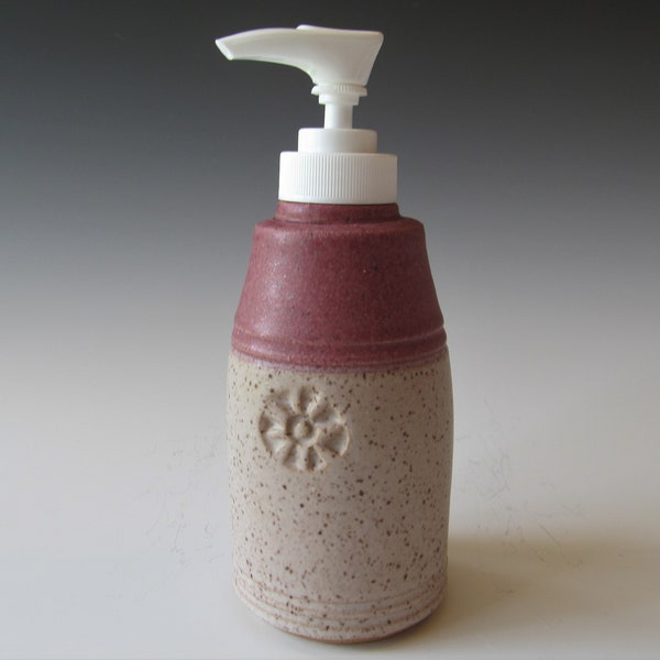 Ceramics and Pottery Wheel-thrown Pottery Stoneware Small Lotion/Soap Dispenser One of a Kind