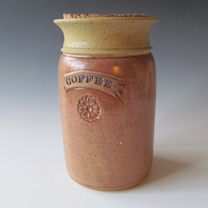 Ceramic Stoneware Wheel-thrown Coffee Jar with Cork Stopper image 1