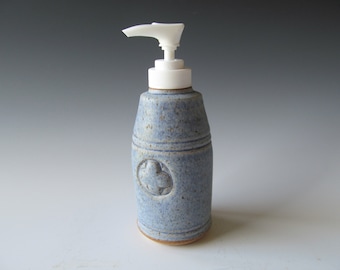 Ceramic Pottery Stoneware Handmade Wheel-thrown Small Lotion Soap Pump Dispenser One of a Kind