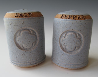 Ceramic Pottery Handmade Wheel-thrown Stoneware Salt and Pepper Shakers One of a Kind