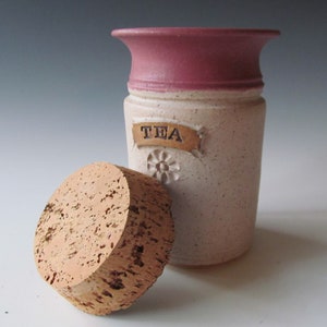 Ceramic Stoneware Wheel-thrown Tea Jar with Cork Stopper image 2