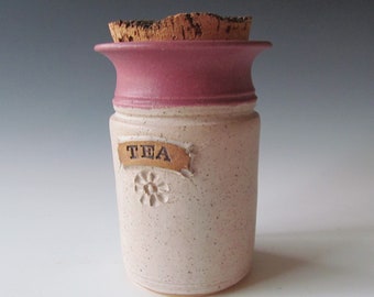 Ceramic Stoneware Wheel-thrown Tea Jar with Cork Stopper