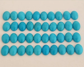 10 Oval Shaped 100% Natural Arizona Turquoise Cabochons 6x8mm
