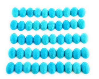 10 Oval Shaped Natural Arizona Turquoise Cabochons 4x6mm