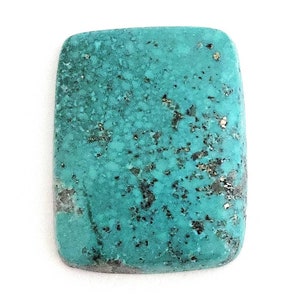 One Rectangular 100% Genuine Persian Turquoise Cabochon 22.5x29mm