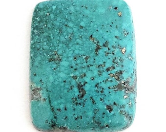 One Rectangular 100% Genuine Persian Turquoise Cabochon 22.5x29mm