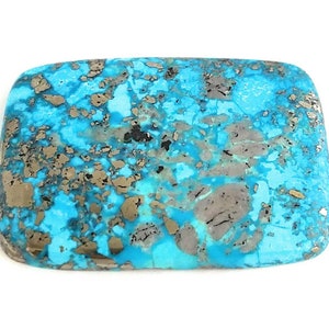 One Large Rectangular 100% Genuine Turquoise Cabochon 35x49.5mm image 4