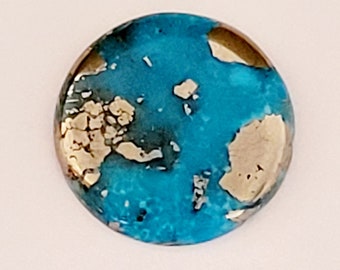 Eén ronde 100% echte Perzische turquoise cabochon 21,5 mm