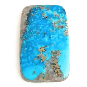 One Rectangular 100% Genuine Persian Turquoise Cabochon 25.5x41.5mm