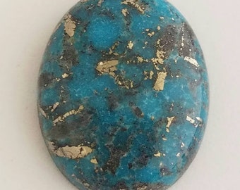 One Oval Shaped 100% Genuine Turquoise Cabochon 18.5x23.5mm