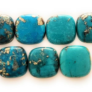 One Square Shaped 100% Genuine Persian Turquoise Cabochon 18mm