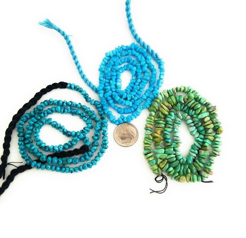 3 Strands Natural Arizona Turquoise Beads