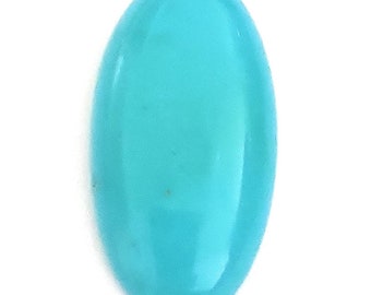 One Large Oval Shaped Natural Sleeping Beauty Turquoise Cabochon 13.5x26.5mm