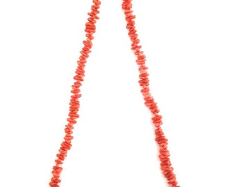 One Strand 100% Natural Mediterranean Coral Beads Cut and polished in Italy