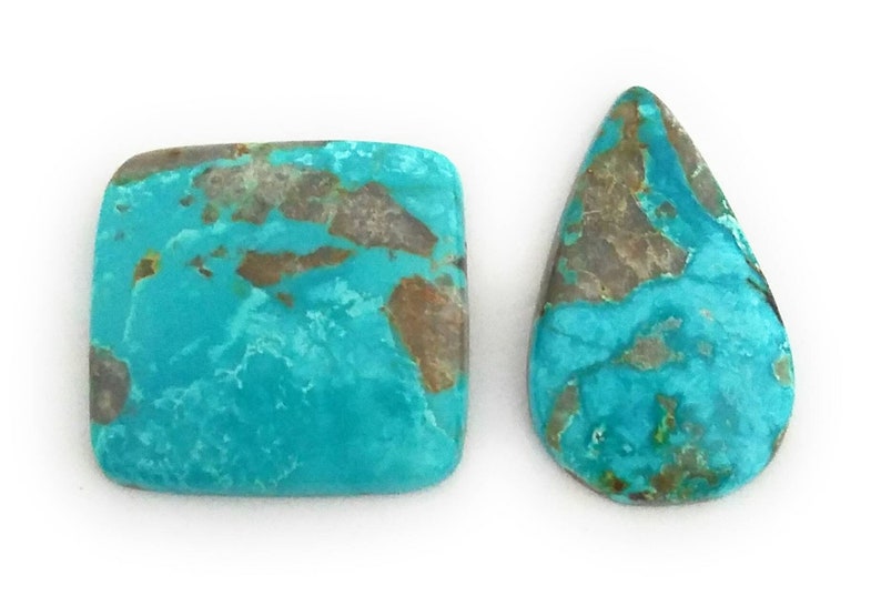 2 pcs 100/% Genuine Turquoise Cabochons 25-29mm