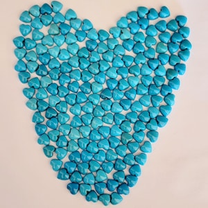 10 Heart Shape Natural Arizona Turquoise Cabochons 7x7mm
