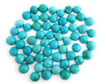 10 Round Shaped 100% Natural Arizona Turquoise Cabochons 9-10mm