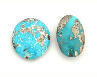 47 CT 100% Natural Persian Turquoise Cabochons 23.5mm