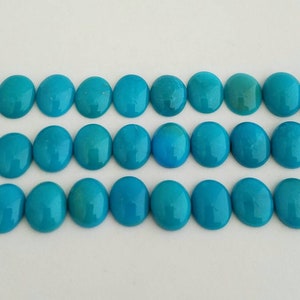 5 Oval Shaped Dark Blue 100% Natural Sleeping Beauty Turquoise Cabochons 9x11mm