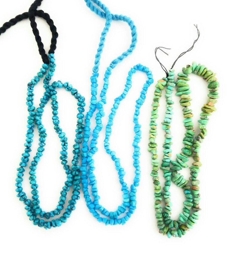 3 Strands Natural Arizona Turquoise Beads