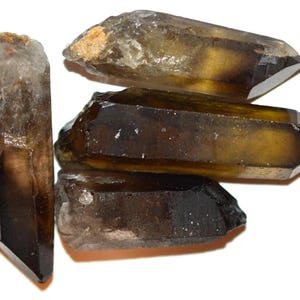 Rough Smokey Quartz Crystals Lot 65,327 4PCs Natural Gemstone