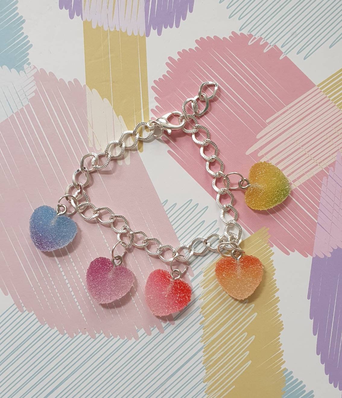 Cute Resin Heart Charms for Jewelry Making, Pastel Heart Charms for Necklace,  Bracelet, Kawaii Charms 