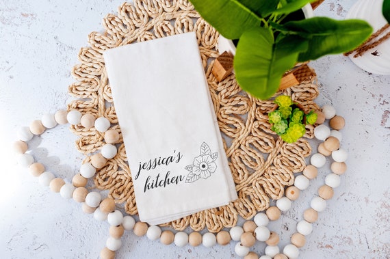 Personalized Name Kitchen Dish Towel Monogrammed Gift Kitchen Hand Towel Custom Flour Sack Towel Custom Farmhouse Kitchen Towel Personalized Name Kitchen Dish Towel Monogrammed Gift Kitchen Hand Towel Custom Flour Sack Towel Custom Farmhouse Kitchen Towel