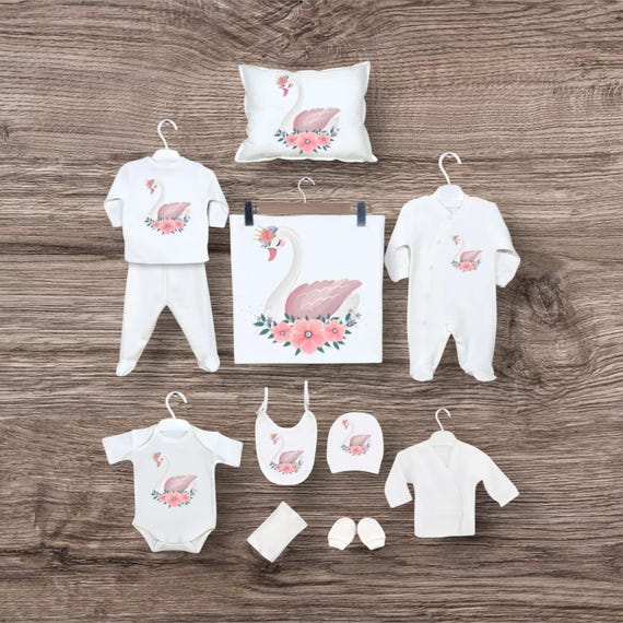 Organic Cotton Newborn Outfit Set: 11-piece Unisex Baby Layette