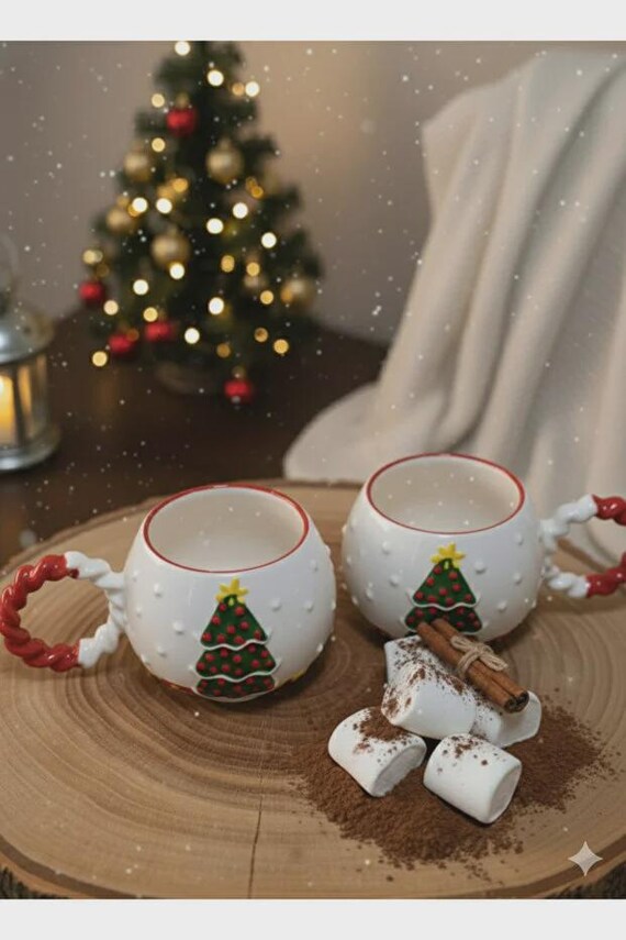 Cosy Théière Sapin De Noël Tricoté - Fait Main Au Royaume-Uni - Académique