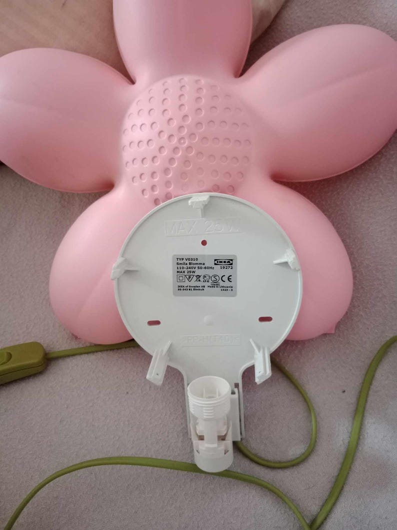 IKEA Smila Blomma Pink Flower Wall Lamp, Kids Wall Lamp, Scandinavian ...