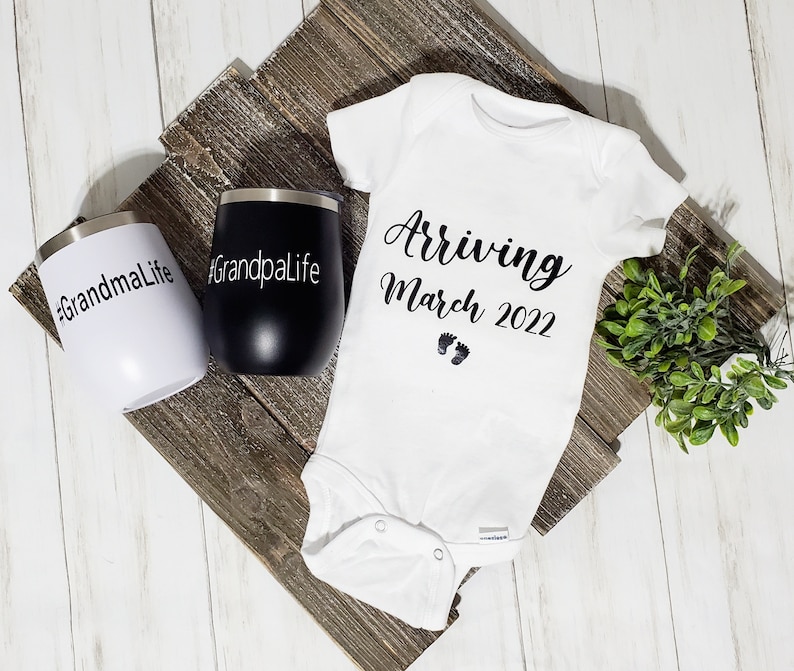 New Grandma and Grandpa Gift Set With Travel Coffee/wine Etsy