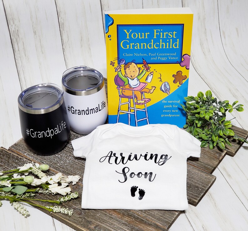 New Grandma and Grandpa Gift Set With Travel Coffee/wine Etsy