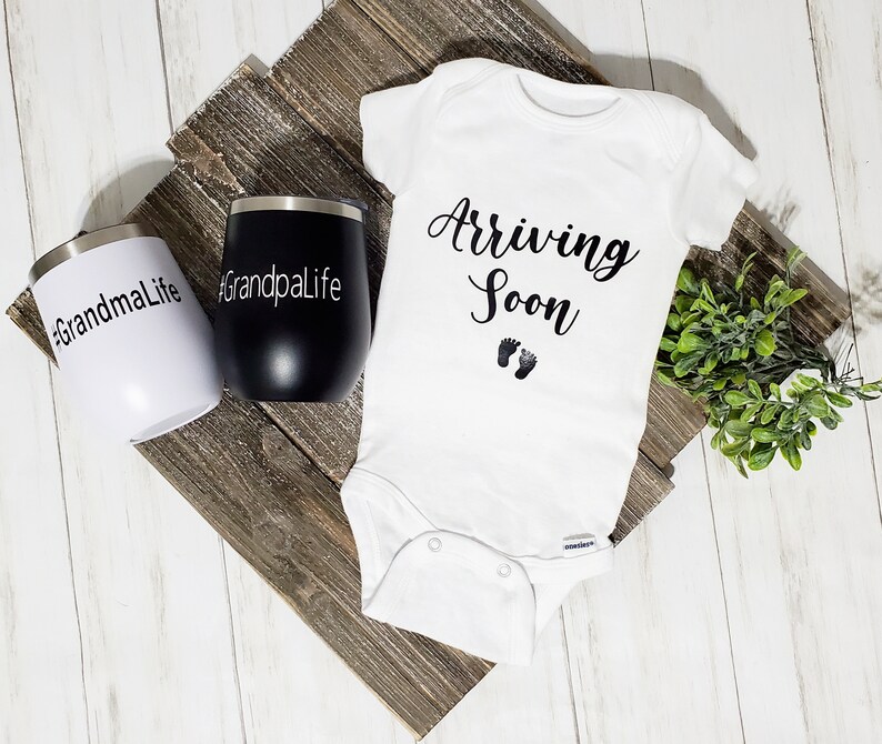 New Grandma and Grandpa Gift Set With Travel Coffee/wine Etsy