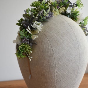 Purple and foliage headband