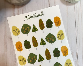 Autumn Stickers | Fall Stickers | Autumnal Stickers | Tree Stickers | Planner Stickers