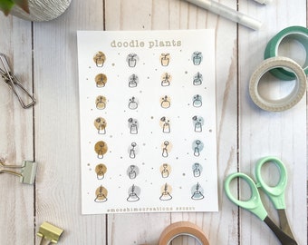 Plant Stickers | Simple Plant Stickers | Planner Stickers | BUJO Stickers | Journaling Stickers