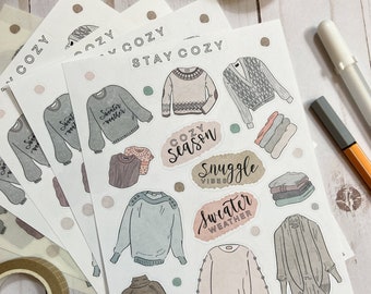 Planner Stickers | Sweater Weather Planner Stickers | Autumnal Stickers | Cozy Stickers | Fall Stickers | Sweater Stickers