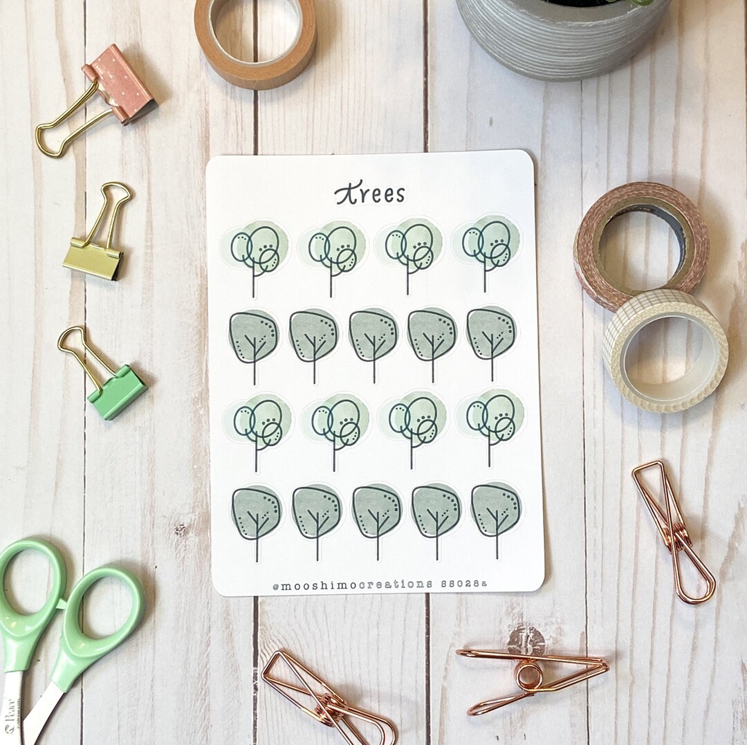 Tree Stickers Plant Stickers Planner Stickers Nature Themed Stickers