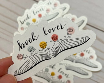 Hand Lettered Book Lover Sticker | Decorative Stickers | Gift Stickers | Book Sticker