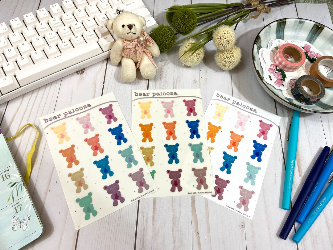 Bear Stickers Cute Decorative Bear Stickers Kawaii Bear Stickers Teddy