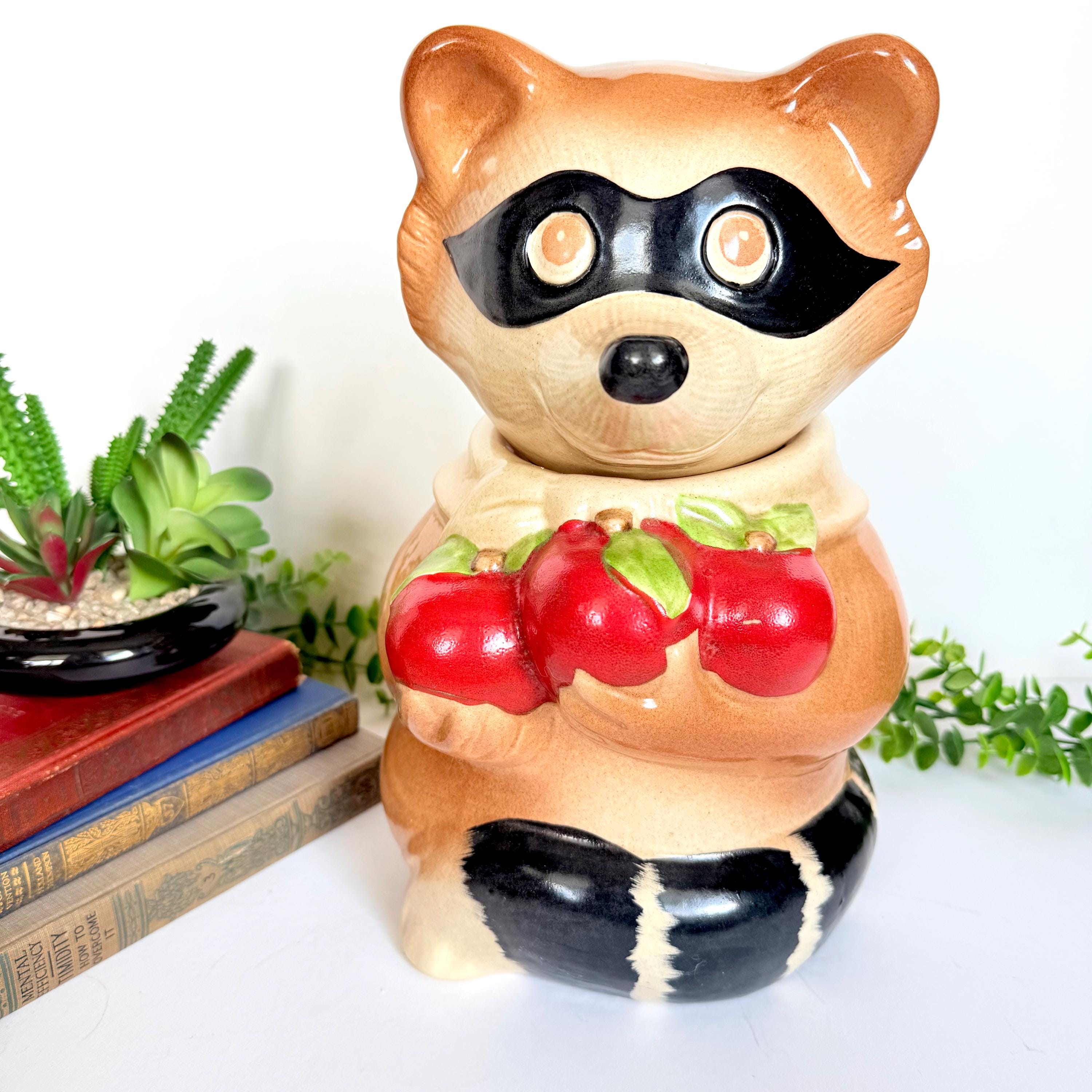 Vintage Metlox Racoon Bandit Cookie Jar | Made in Poppytrail