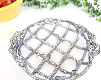 VTG - Salvamanteles de aluminio fundido con diseño de vid, estilo cottagecore, estilo rústico, CB Taub 2001